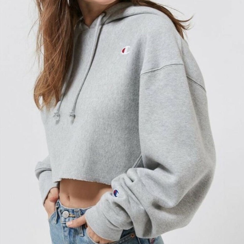 Champion Grey Reverse Weave Crop